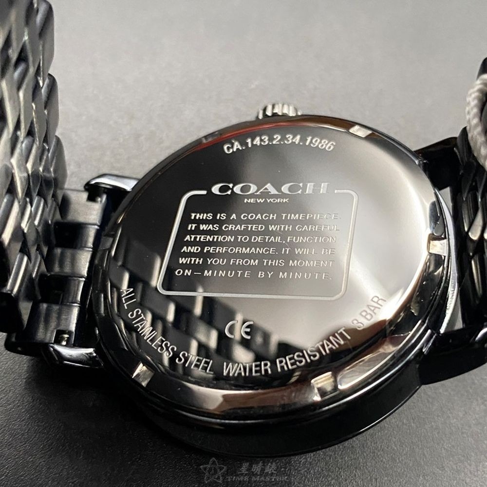 COACH:手錶,型號:CH00067,男女通用錶42mm寶藍錶殼寶藍色錶面精鋼錶帶款-細節圖6