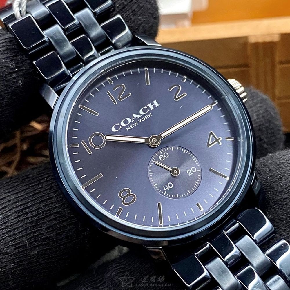 COACH:手錶,型號:CH00067,男女通用錶42mm寶藍錶殼寶藍色錶面精鋼錶帶款-細節圖9