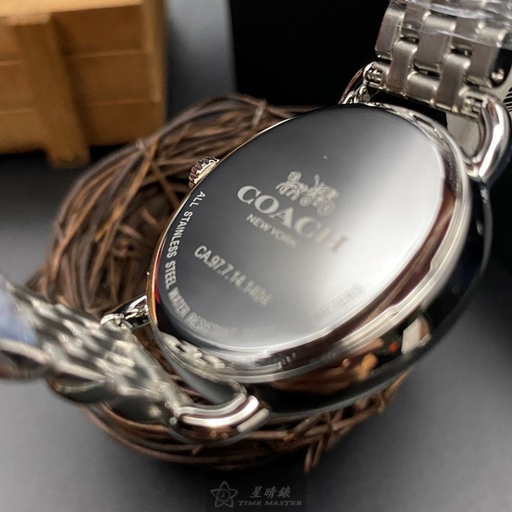 COACH:手錶,型號:CH00097,女錶36mm銀錶殼白色錶面精鋼錶帶款-細節圖4