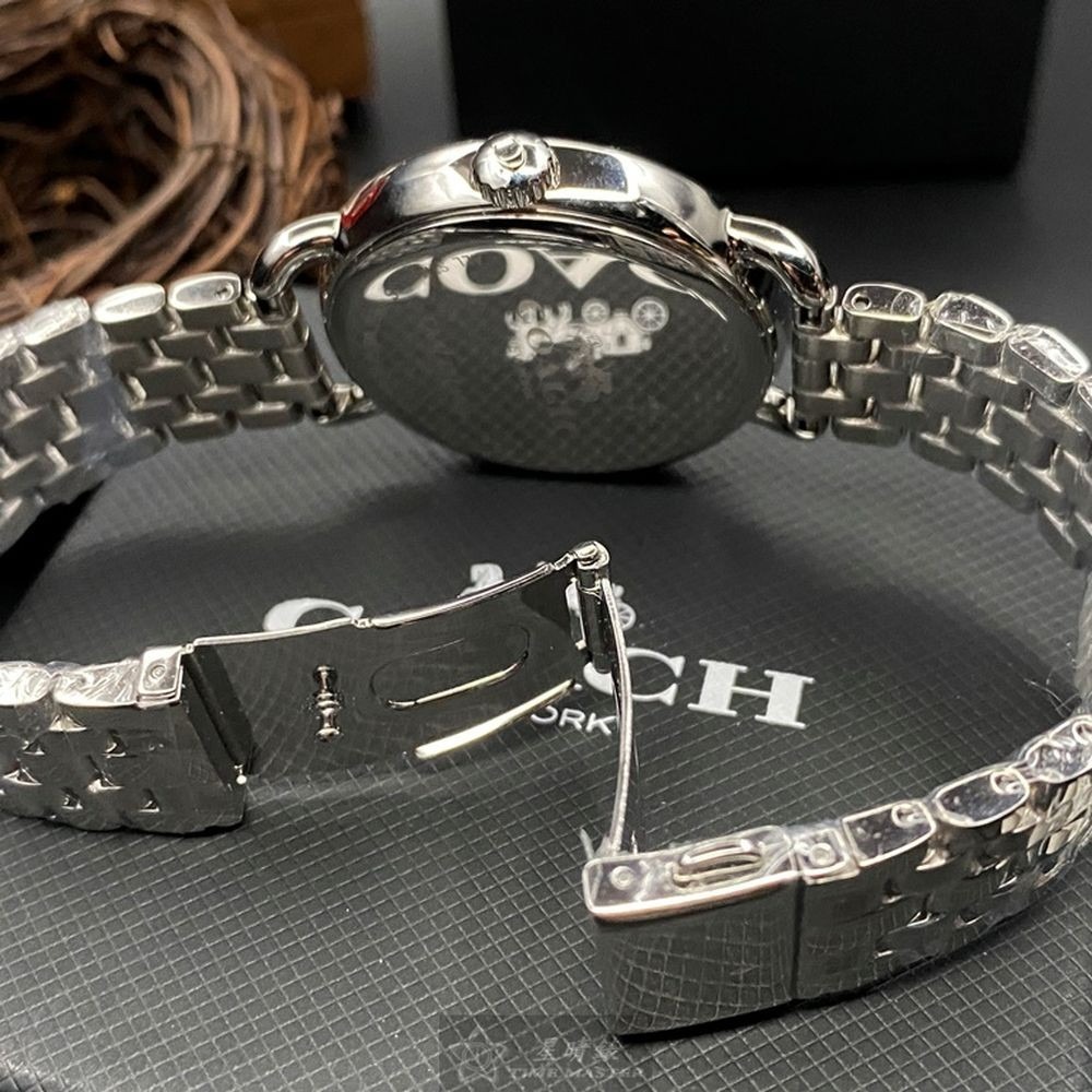 COACH:手錶,型號:CH00097,女錶36mm銀錶殼白色錶面精鋼錶帶款-細節圖8