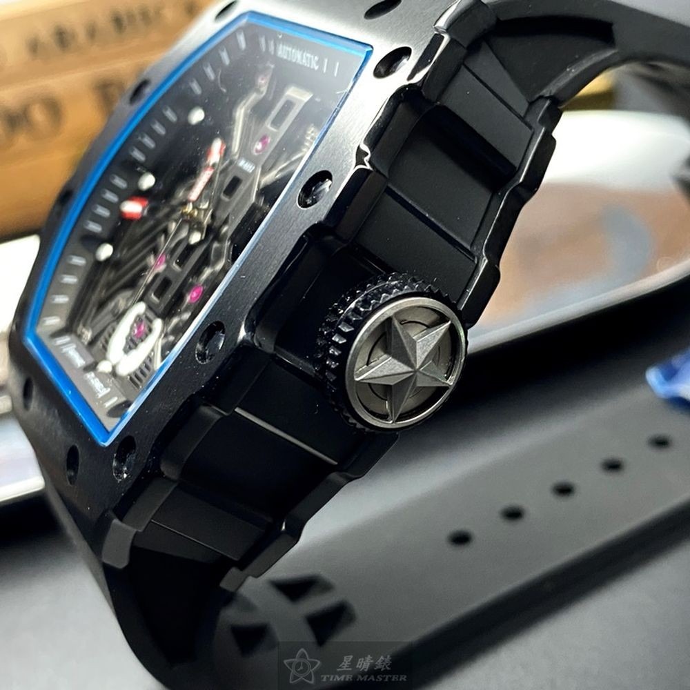 MARVEL:手錶,型號:MARV002,男錶44mm, 50mm黑錶殼雙面機械鏤空錶面矽膠錶帶款-細節圖2
