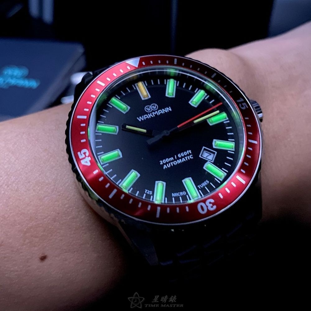 WAKMANN:手錶,型號:WA00008,男錶44mm可樂圈錶殼黑色錶面矽膠錶帶款-細節圖5