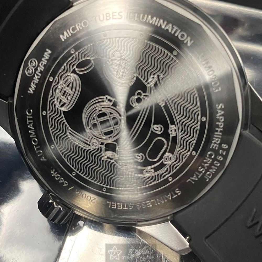 WAKMANN:手錶,型號:WA00008,男錶44mm可樂圈錶殼黑色錶面矽膠錶帶款-細節圖8