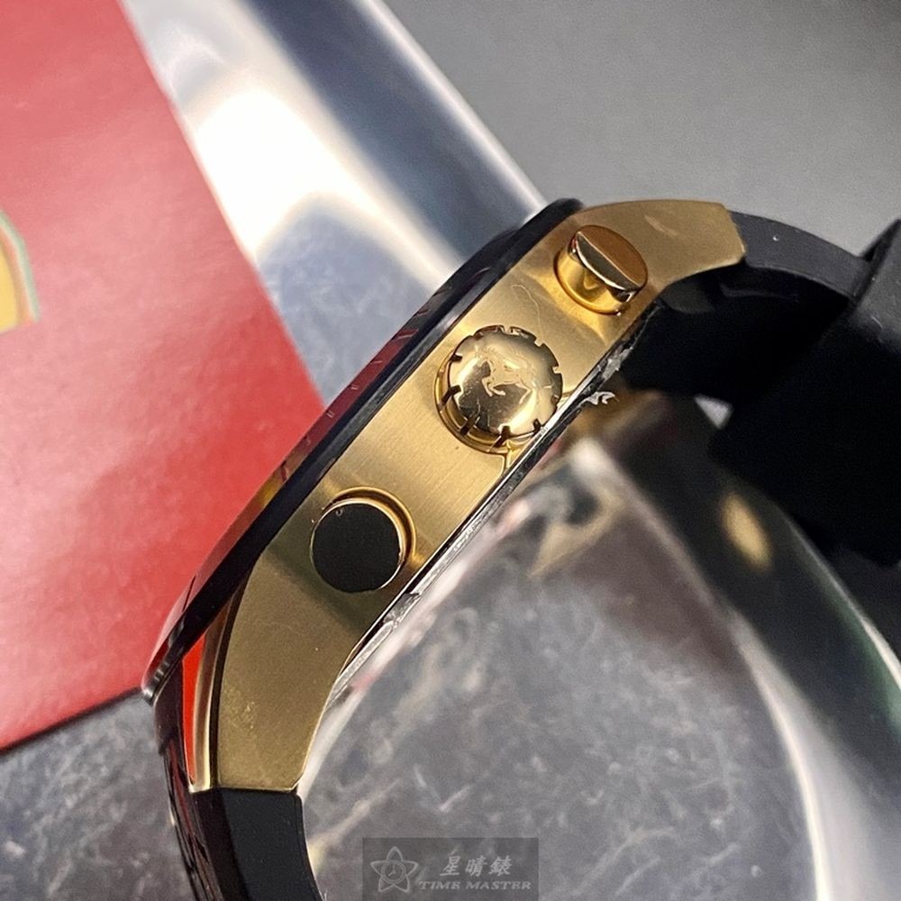 FERRARI:手錶,型號:FE00042,男錶46mm黑錶殼黑金色錶面矽膠錶帶款-細節圖5