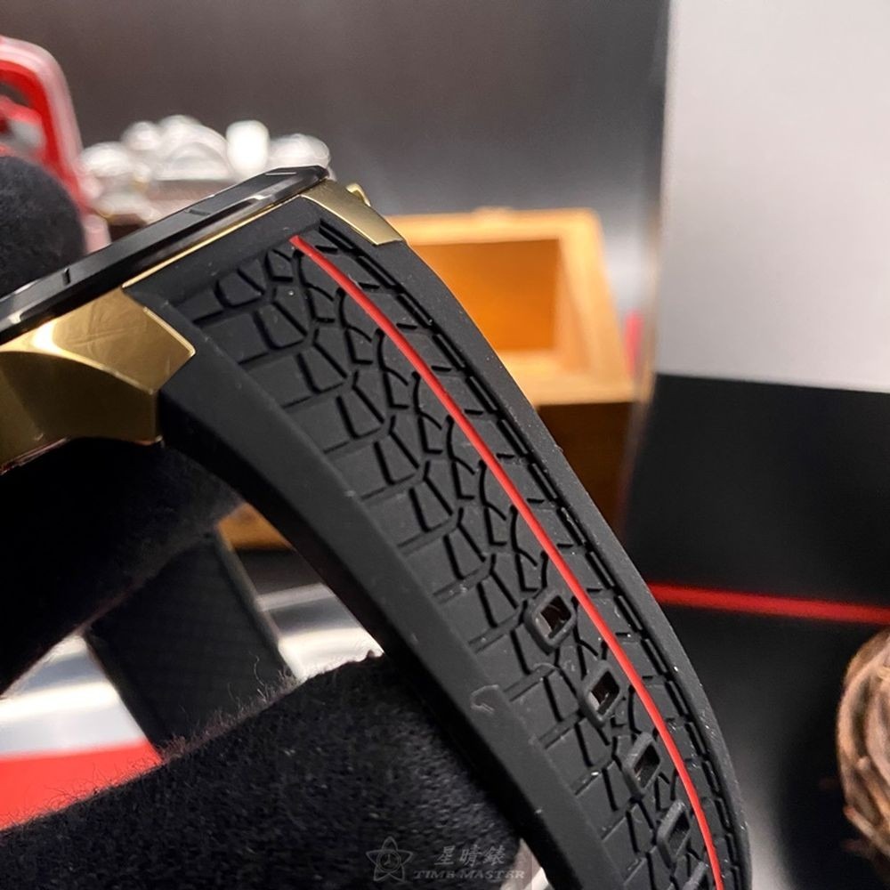 FERRARI:手錶,型號:FE00042,男錶46mm黑錶殼黑金色錶面矽膠錶帶款-細節圖7