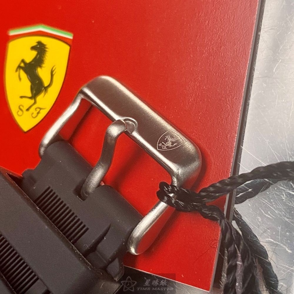 FERRARI:手錶,型號:FE00043,男女通用錶42mm銀錶殼黑色錶面矽膠錶帶款-細節圖5