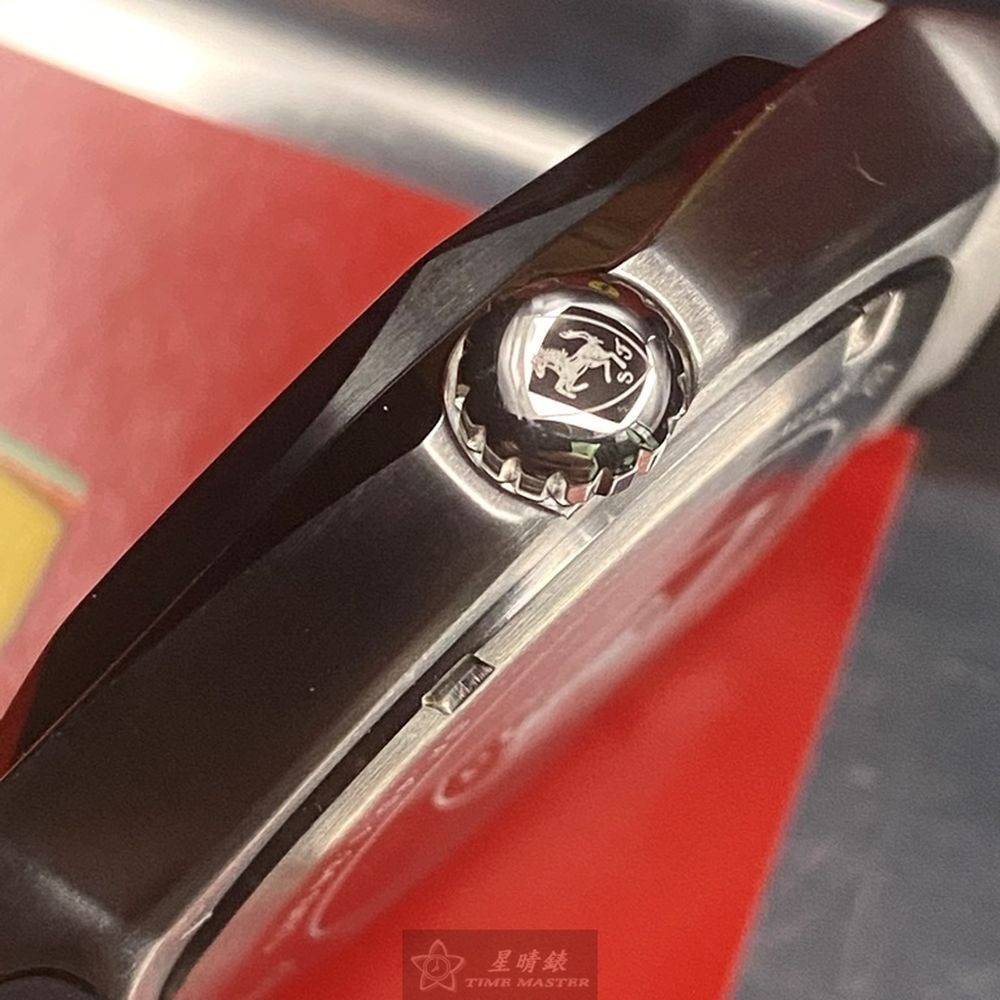 FERRARI:手錶,型號:FE00043,男女通用錶42mm銀錶殼黑色錶面矽膠錶帶款-細節圖7