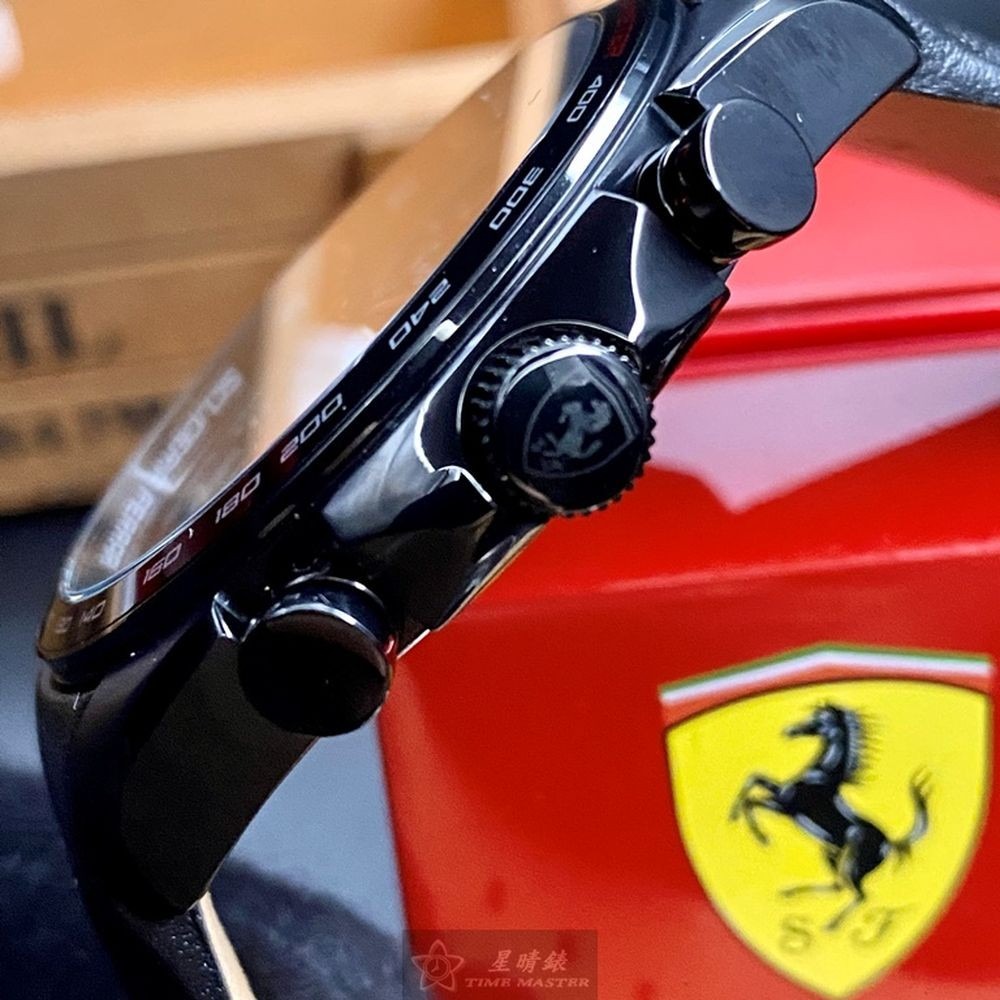 FERRARI:手錶,型號:FE00045,男錶46mm黑錶殼黑色錶面真皮皮革錶帶款-細節圖6