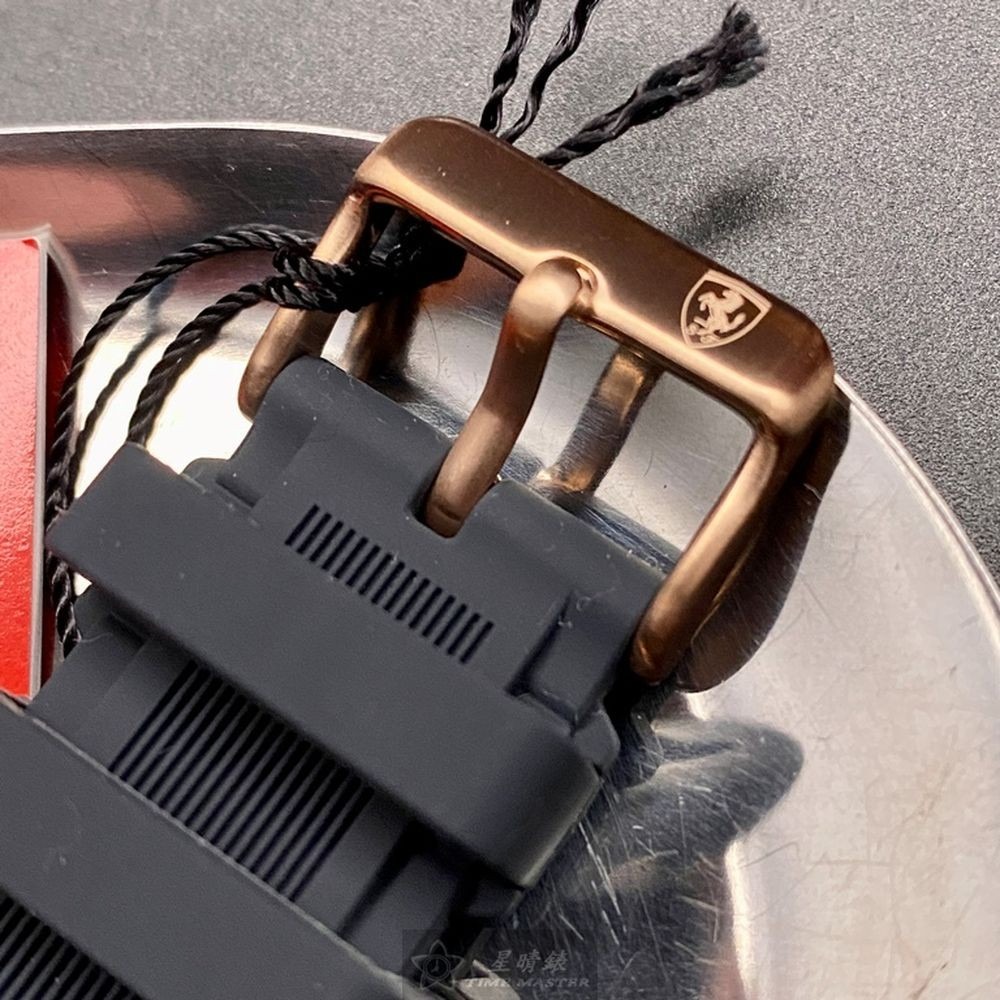 FERRARI:手錶,型號:FE00054,男女通用錶44mm玫瑰金錶殼深藍色錶面矽膠錶帶款-細節圖4