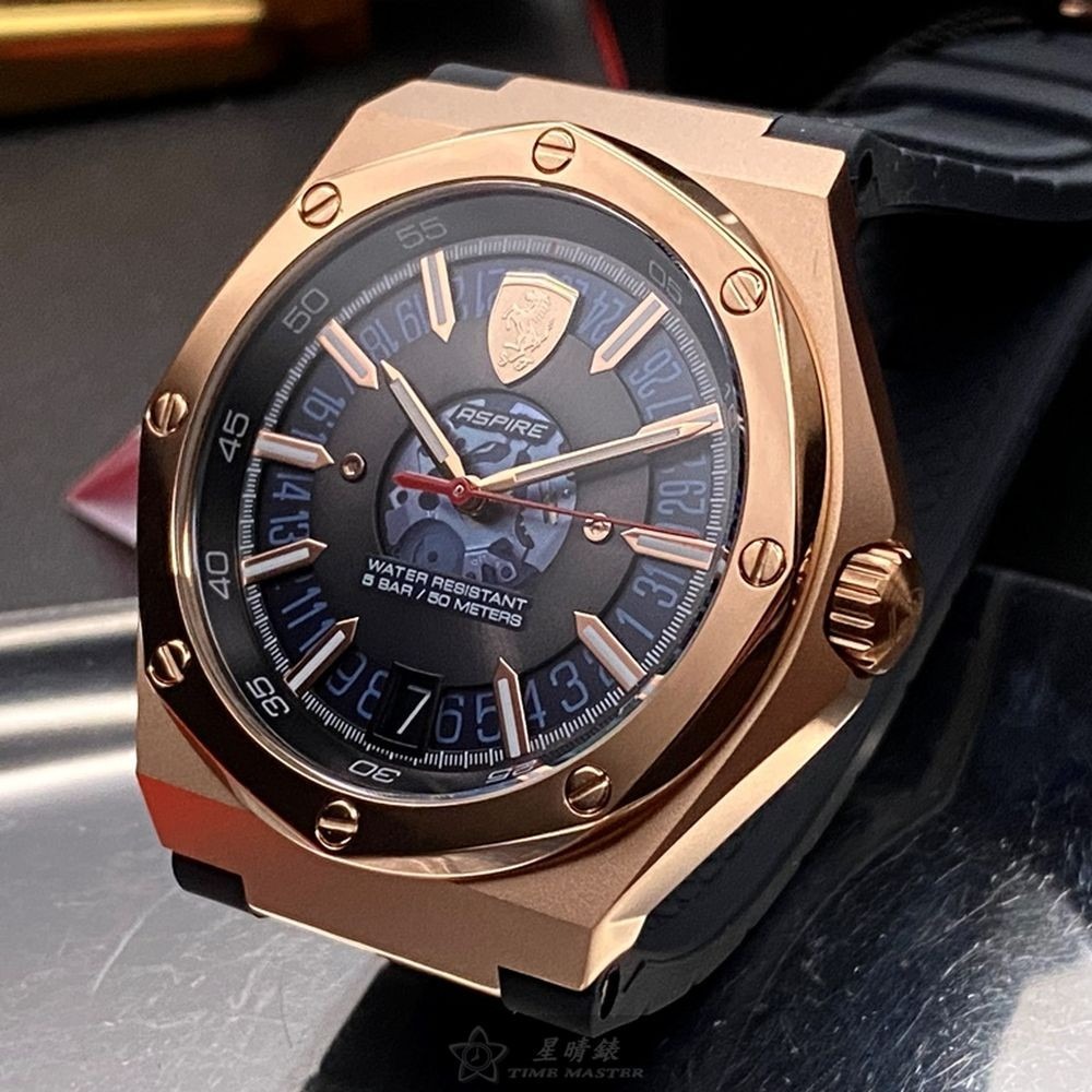 FERRARI:手錶,型號:FE00054,男女通用錶44mm玫瑰金錶殼深藍色錶面矽膠錶帶款-細節圖7