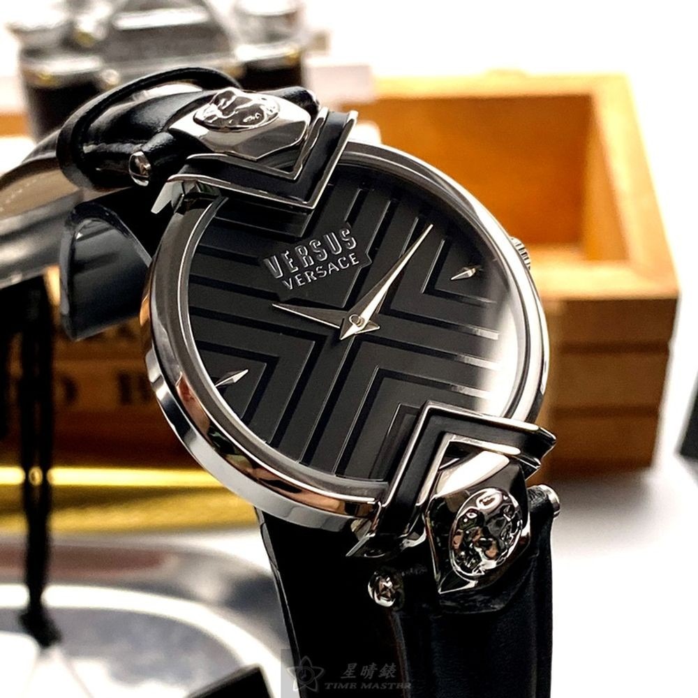 VERSUS VERSACE:手錶,型號:VV00073,女錶34mm銀錶殼黑色錶面真皮皮革錶帶款-細節圖2
