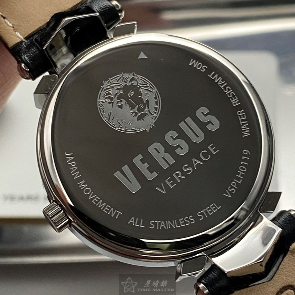 VERSUS VERSACE:手錶,型號:VV00073,女錶34mm銀錶殼黑色錶面真皮皮革錶帶款-細節圖4
