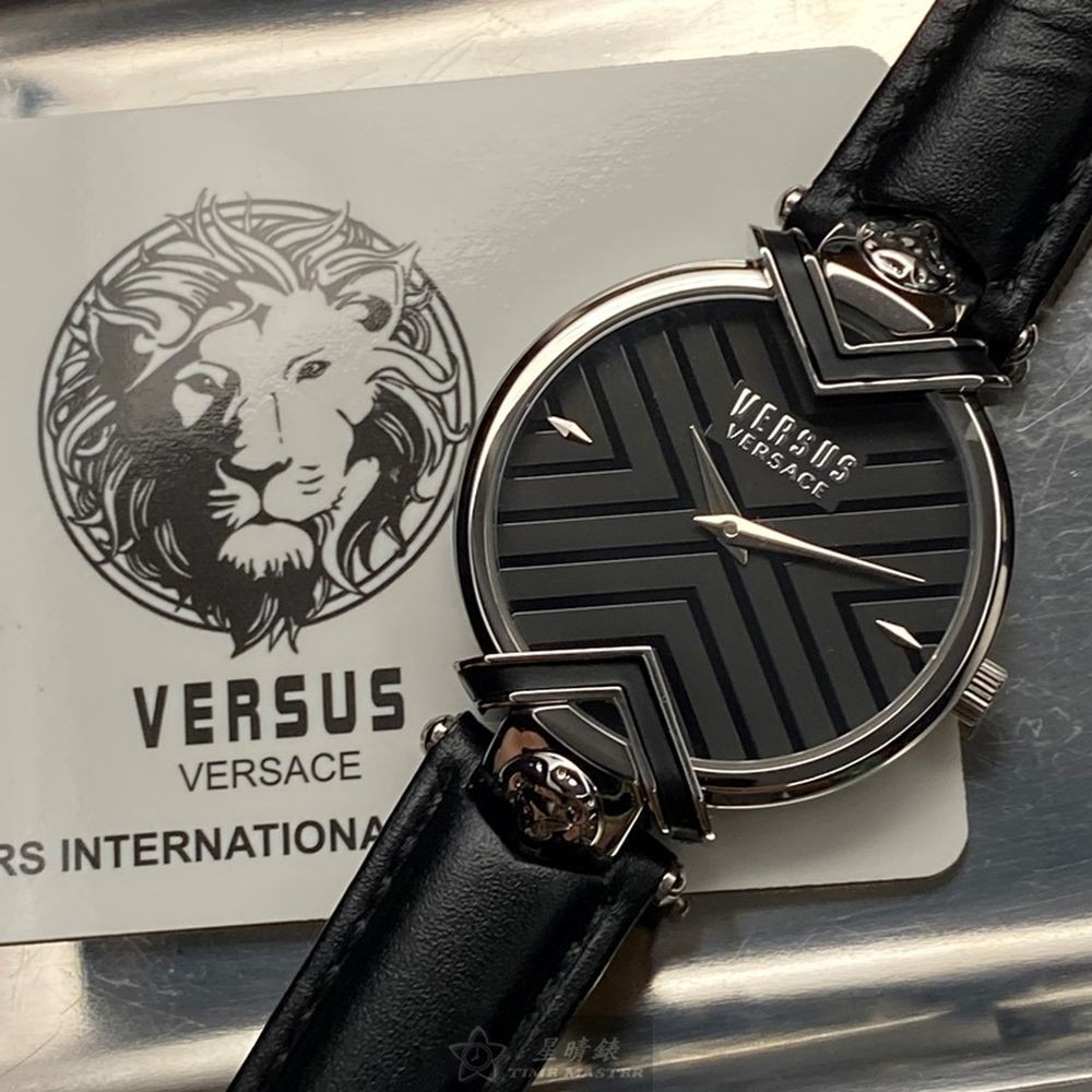 VERSUS VERSACE:手錶,型號:VV00073,女錶34mm銀錶殼黑色錶面真皮皮革錶帶款-細節圖5