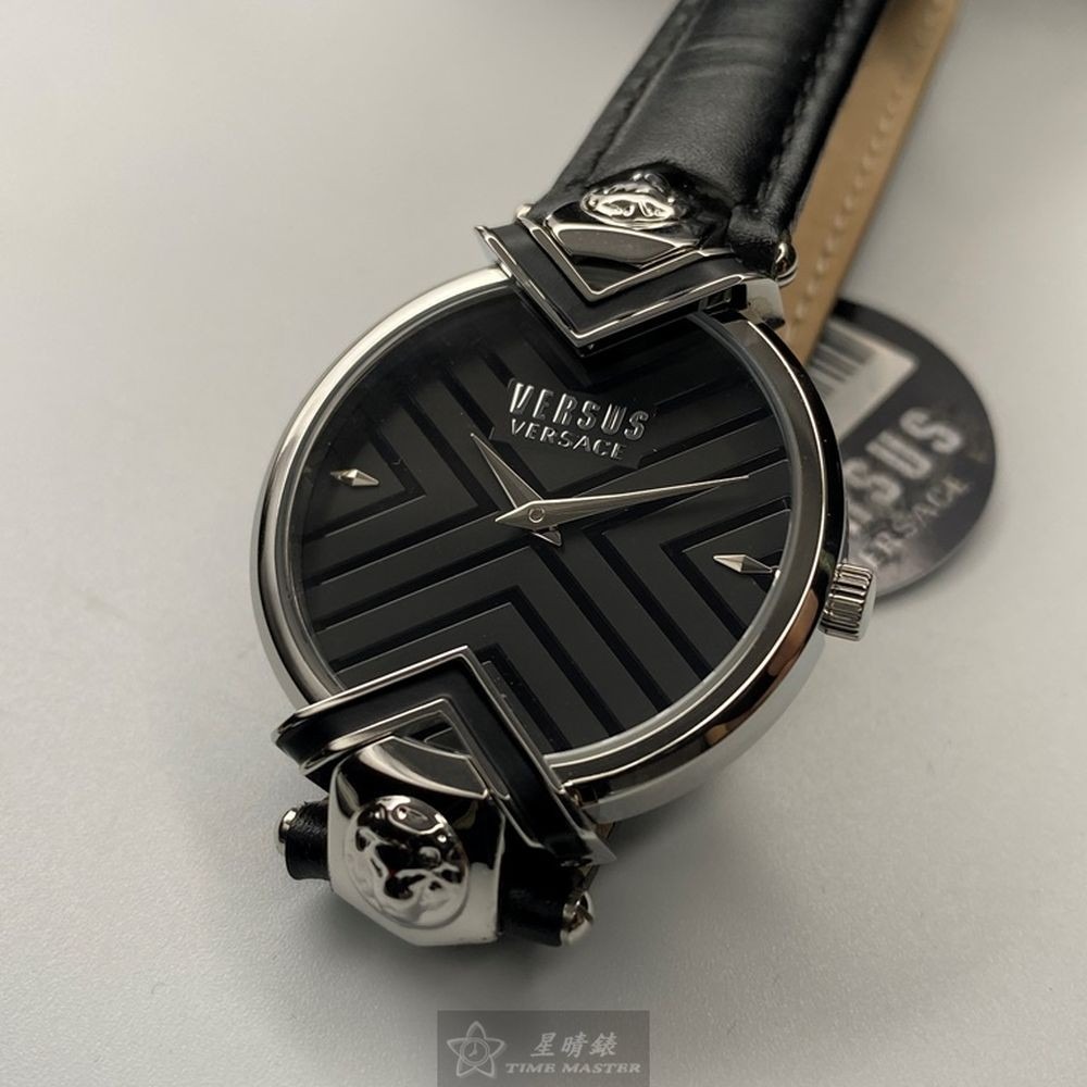 VERSUS VERSACE:手錶,型號:VV00073,女錶34mm銀錶殼黑色錶面真皮皮革錶帶款-細節圖9