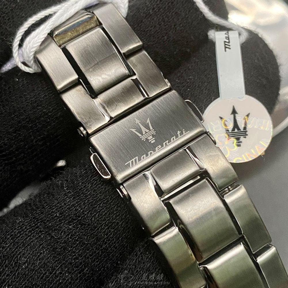 MASERATI:手錶,型號:R8823121001,男錶44mm黑錶殼寶藍色錶面精鋼錶帶款-細節圖6
