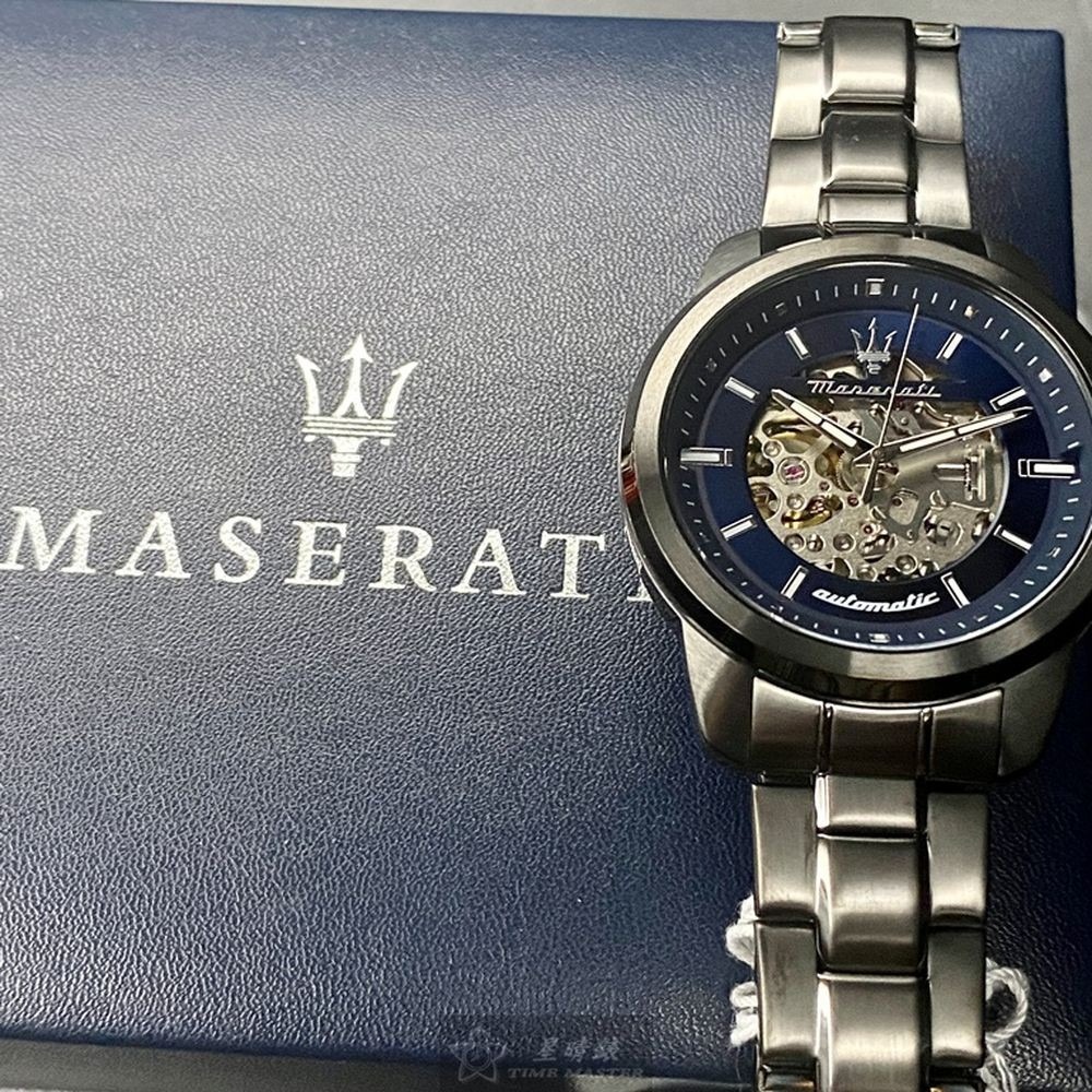 MASERATI:手錶,型號:R8823121001,男錶44mm黑錶殼寶藍色錶面精鋼錶帶款-細節圖9