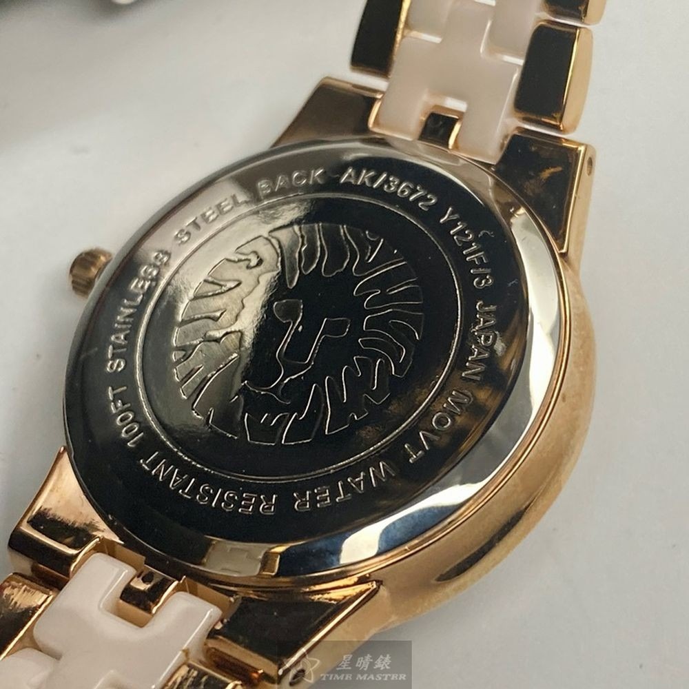 AnneKlein:手錶,型號:AN00611,女錶32mm玫瑰金錶殼粉色貝母錶面不鏽鋼陶瓷錶帶款-細節圖7