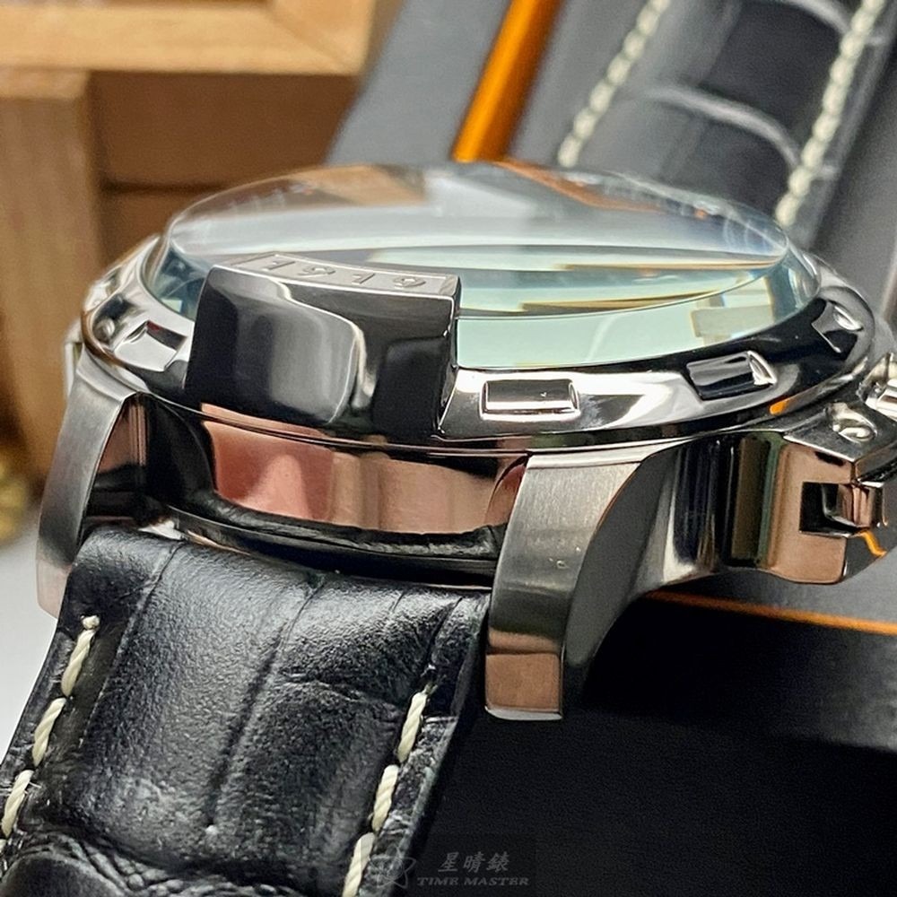 GiorgioFedon1919:手錶,型號:GF00081,男錶46mm銀錶殼黑色錶面真皮皮革錶帶款-細節圖8