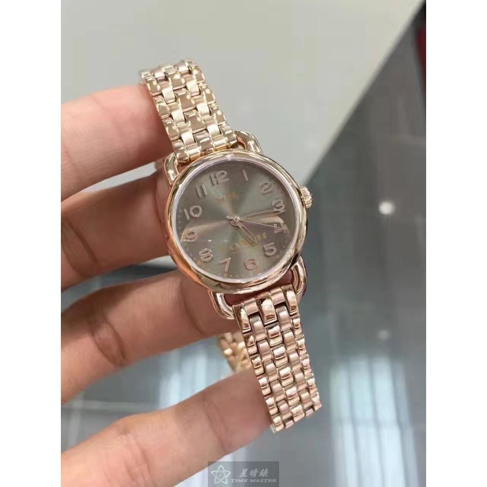 COACH:手錶,型號:CH00111,女錶24mm玫瑰金錶殼玫瑰金色錶面精鋼錶帶款-細節圖4