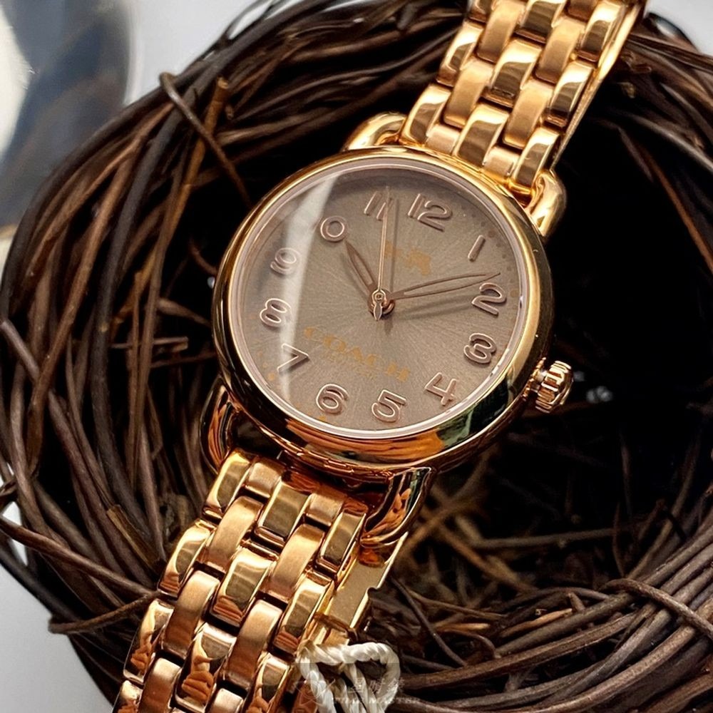 COACH:手錶,型號:CH00111,女錶24mm玫瑰金錶殼玫瑰金色錶面精鋼錶帶款-細節圖6