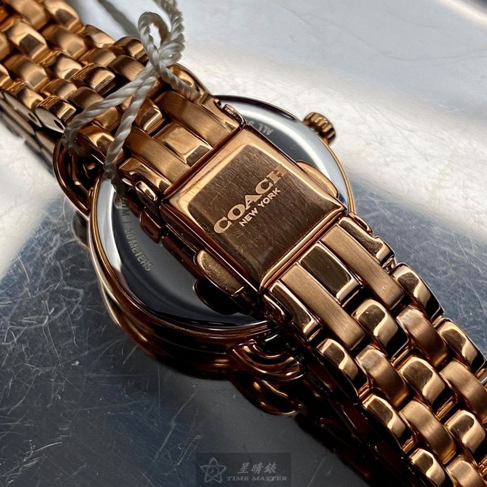 COACH:手錶,型號:CH00111,女錶24mm玫瑰金錶殼玫瑰金色錶面精鋼錶帶款-細節圖7