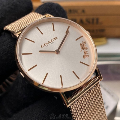 COACH:手錶,型號:CH00113,女錶36mm玫瑰金錶殼白色錶面米蘭錶帶款