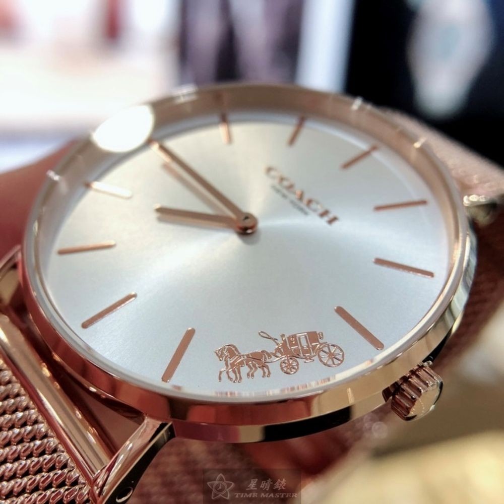 COACH:手錶,型號:CH00113,女錶36mm玫瑰金錶殼白色錶面米蘭錶帶款-細節圖3