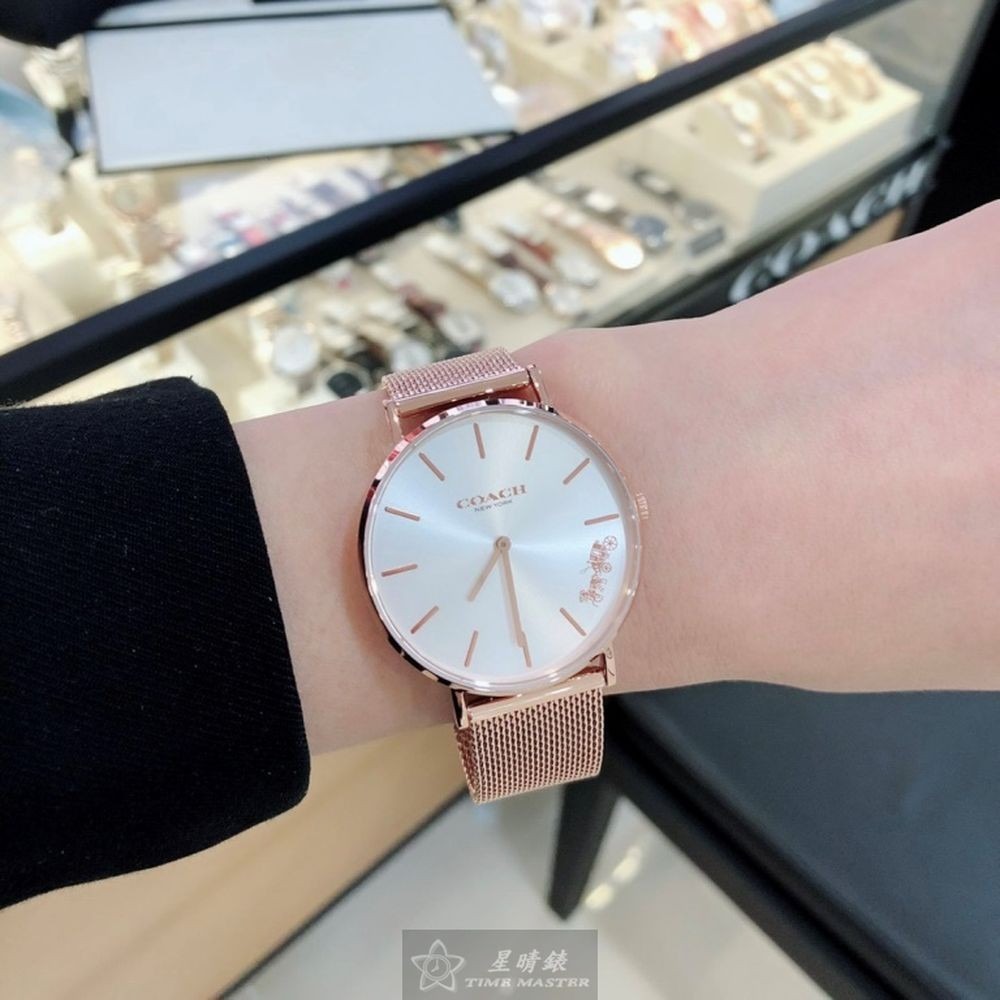 COACH:手錶,型號:CH00113,女錶36mm玫瑰金錶殼白色錶面米蘭錶帶款-細節圖4