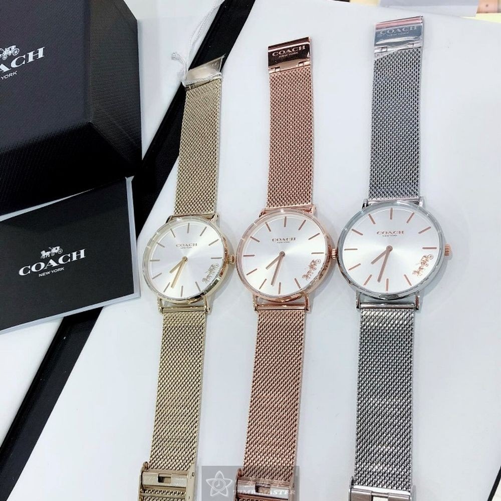 COACH:手錶,型號:CH00113,女錶36mm玫瑰金錶殼白色錶面米蘭錶帶款-細節圖6
