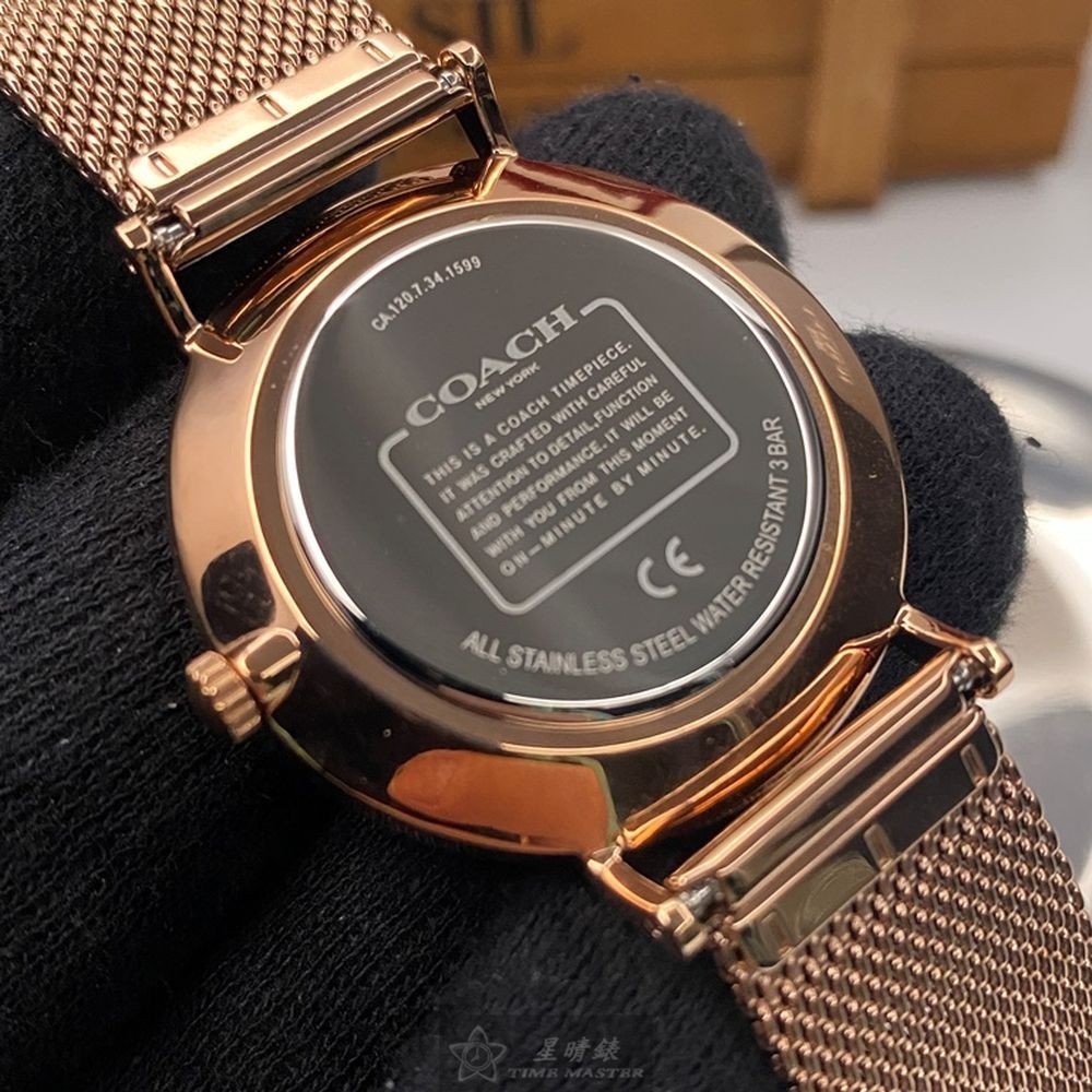 COACH:手錶,型號:CH00113,女錶36mm玫瑰金錶殼白色錶面米蘭錶帶款-細節圖8