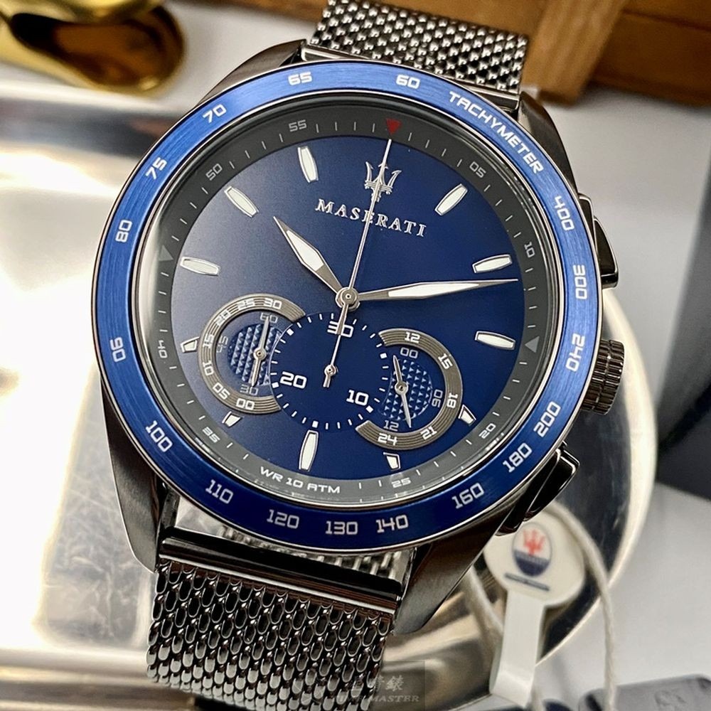 MASERATI:手錶,型號:R8873612009,男錶46mm寶藍錶殼寶藍色錶面米蘭錶帶款-細節圖2