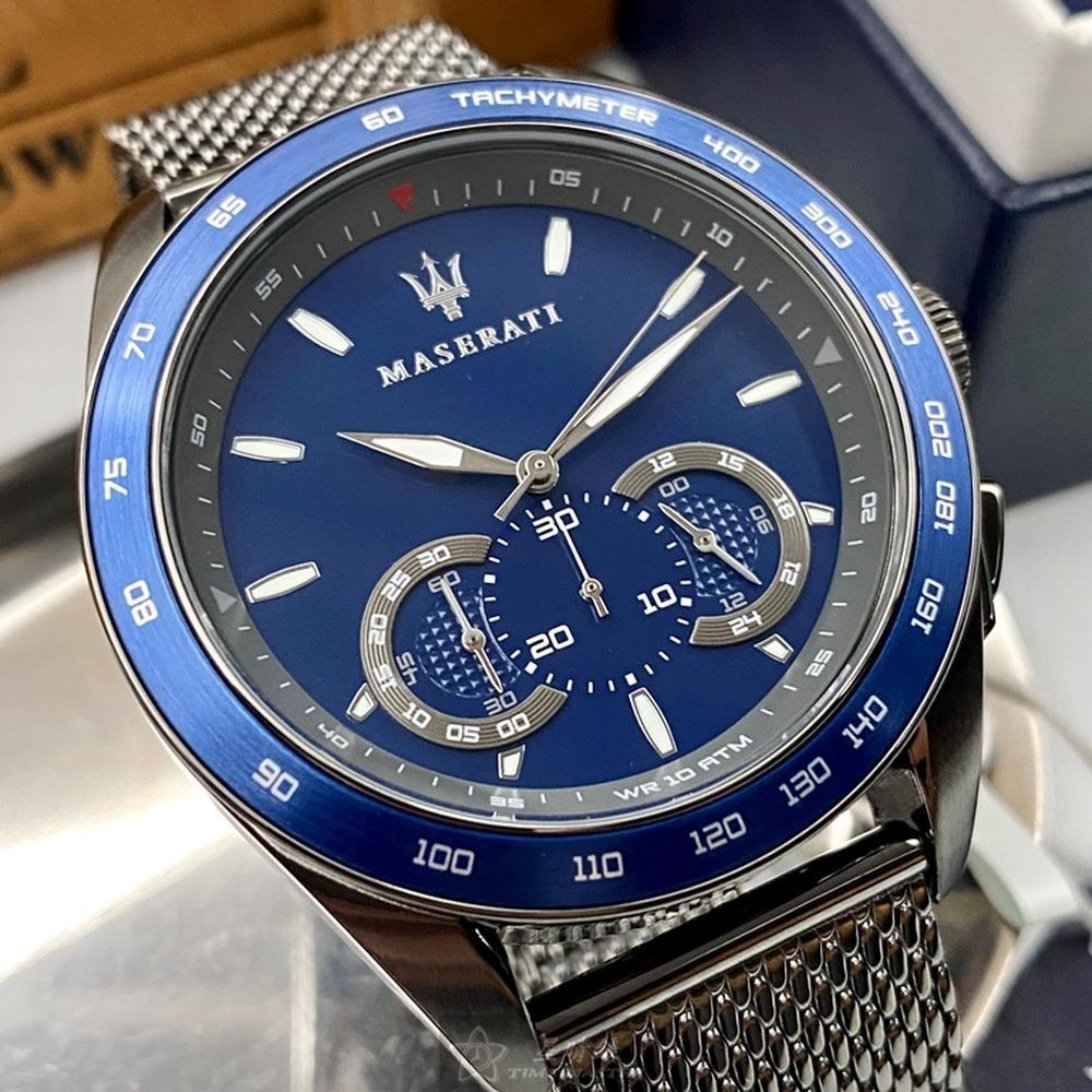 MASERATI:手錶,型號:R8873612009,男錶46mm寶藍錶殼寶藍色錶面米蘭錶帶款-細節圖3