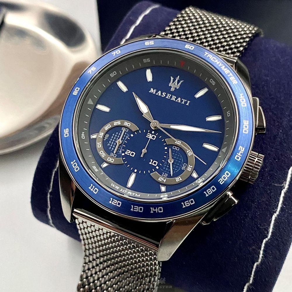 MASERATI:手錶,型號:R8873612009,男錶46mm寶藍錶殼寶藍色錶面米蘭錶帶款-細節圖5
