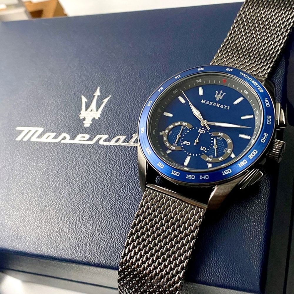 MASERATI:手錶,型號:R8873612009,男錶46mm寶藍錶殼寶藍色錶面米蘭錶帶款-細節圖7