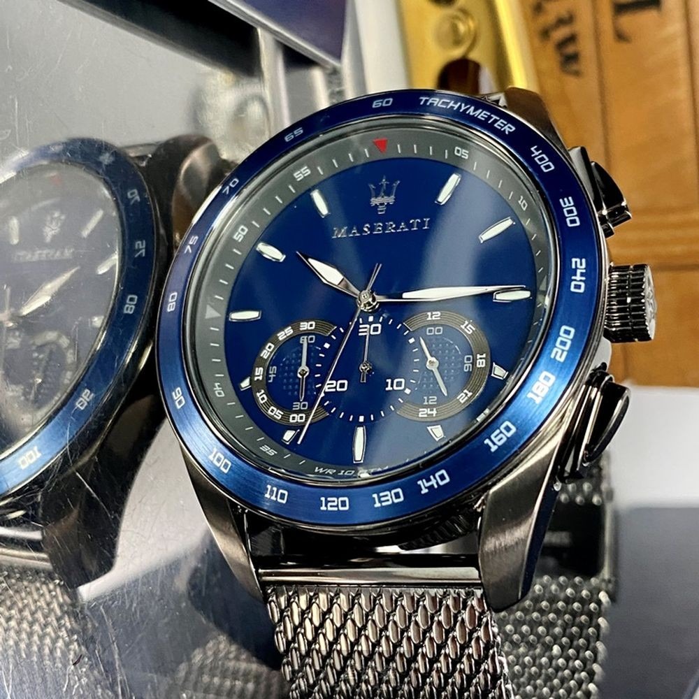 MASERATI:手錶,型號:R8873612009,男錶46mm寶藍錶殼寶藍色錶面米蘭錶帶款-細節圖9
