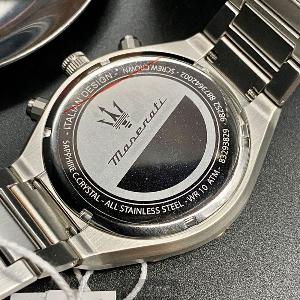MASERATI:手錶,型號:R8873642002,男錶46mm玫瑰金錶殼寶藍色錶面精鋼錶帶款-細節圖8