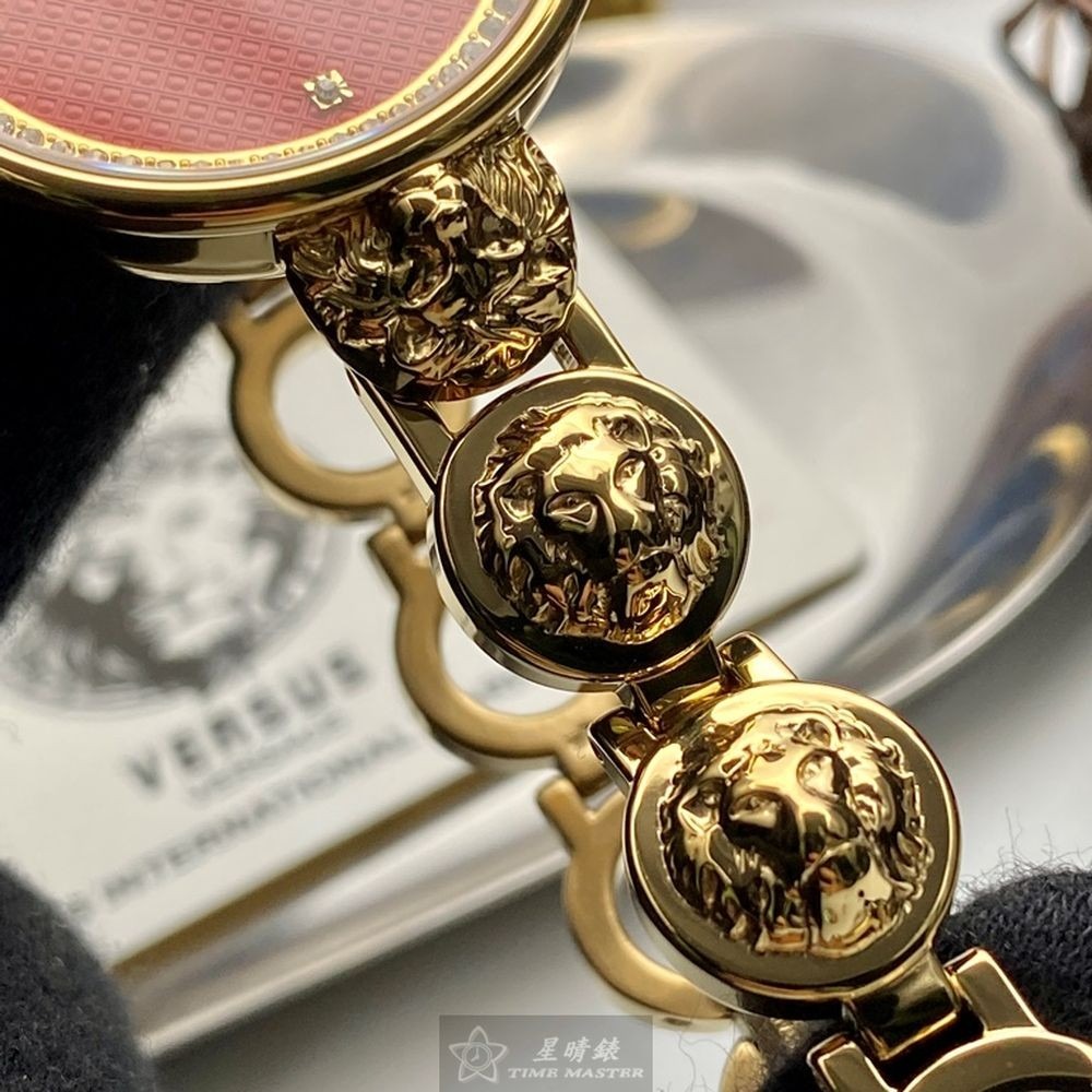 VERSUS VERSACE:手錶,型號:VV00090,女錶34mm金色錶殼紅色錶面精鋼錶帶款-細節圖6
