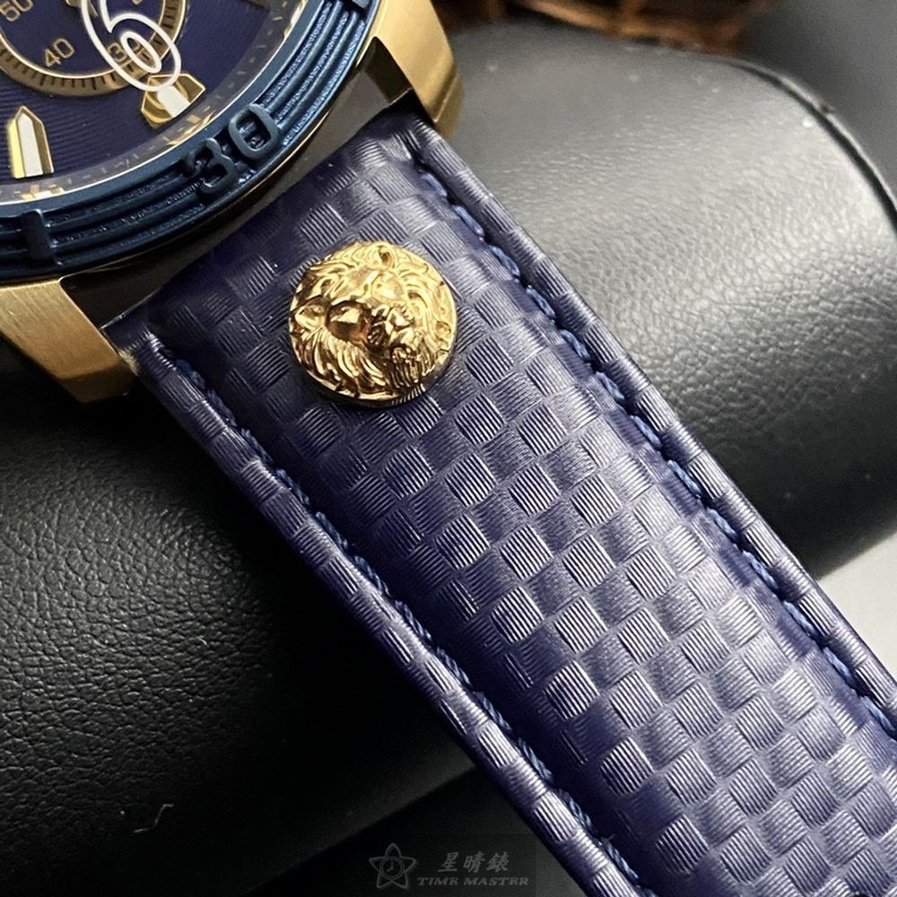 VERSUS VERSACE:手錶,型號:VV00165,男錶46mm寶藍錶殼寶藍色錶面真皮皮革錶帶款-細節圖3