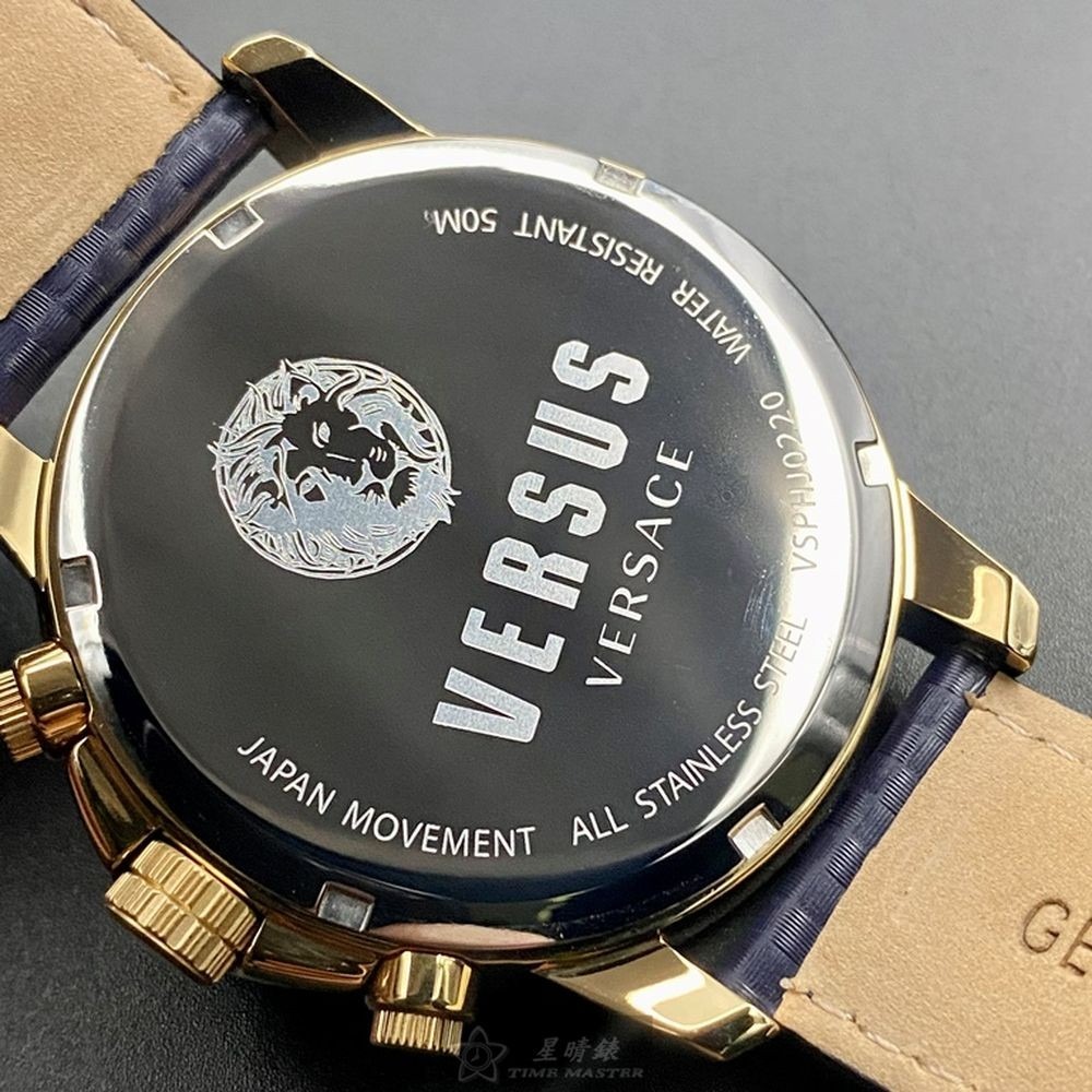 VERSUS VERSACE:手錶,型號:VV00165,男錶46mm寶藍錶殼寶藍色錶面真皮皮革錶帶款-細節圖5