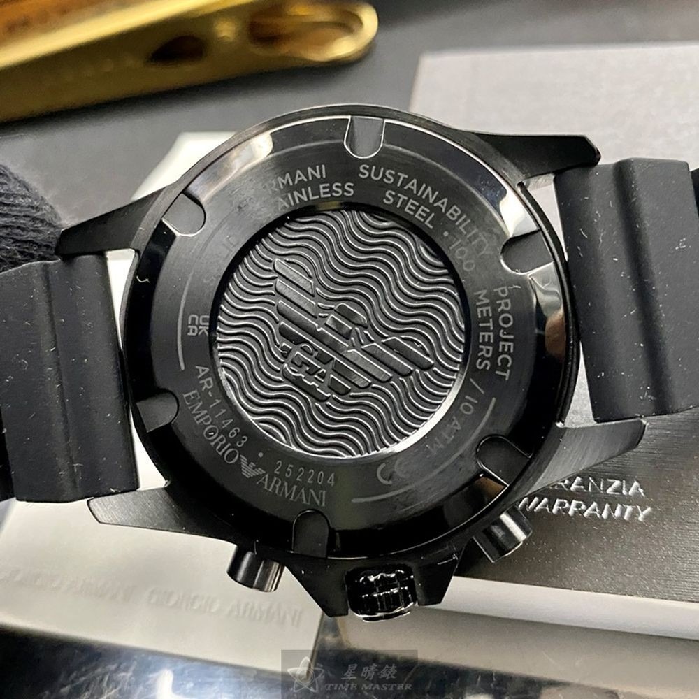 ARMANI:手錶,型號:AR00013,男錶42mm墨綠色錶殼墨綠色錶面矽膠錶帶款-細節圖5