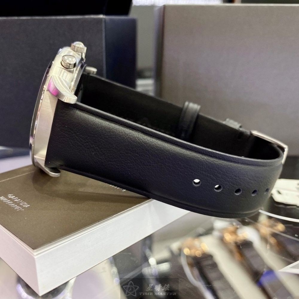 ARMANI:手錶,型號:AR00015,男錶43mm銀錶殼黑色錶面真皮皮革錶帶款-細節圖8