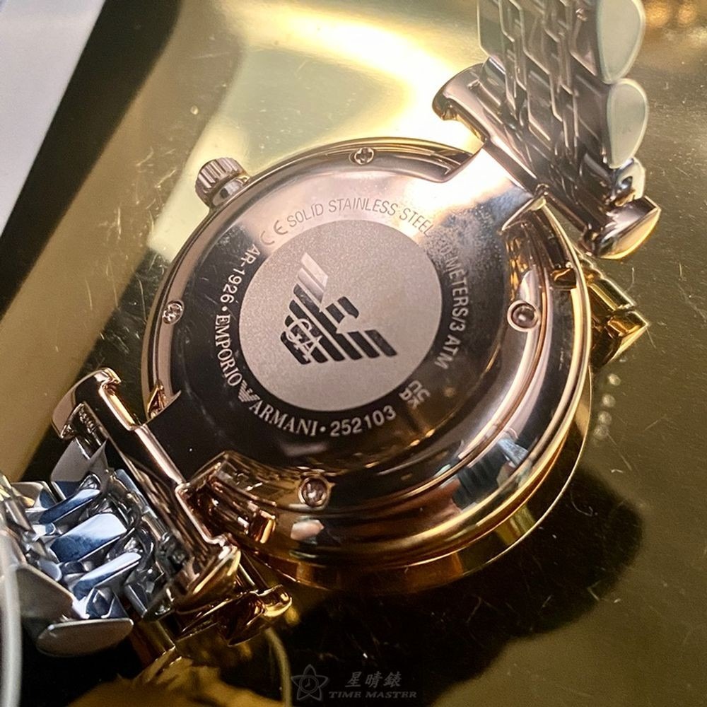 ARMANI:手錶,型號:AR00017,女錶32mm玫瑰金錶殼白色錶面精鋼錶帶款-細節圖4