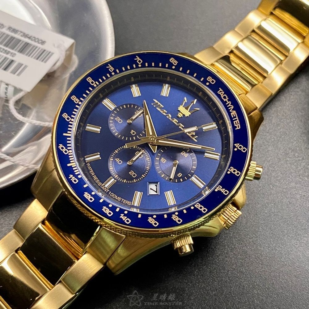 MASERATI:手錶,型號:R8873640008,男錶44mm寶藍錶殼寶藍色錶面精鋼錶帶款-細節圖3