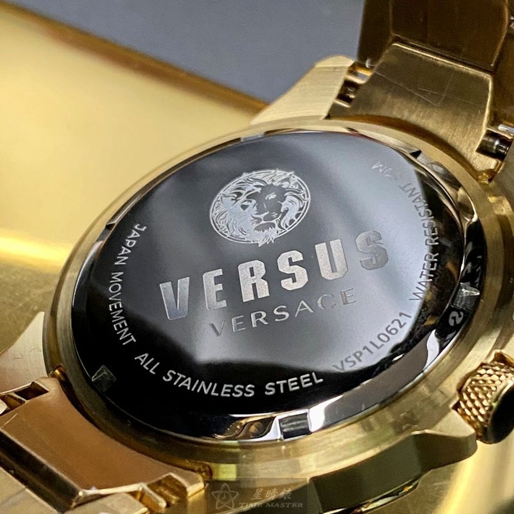 VERSUS VERSACE:手錶,型號:VV00037,男錶44mm金色錶殼黑色錶面精鋼錶帶款-細節圖7