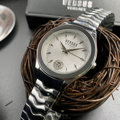 VERSUS VERSACE:手錶,型號:VV00284,女錶34mm銀錶殼銀白色錶面精鋼錶帶款