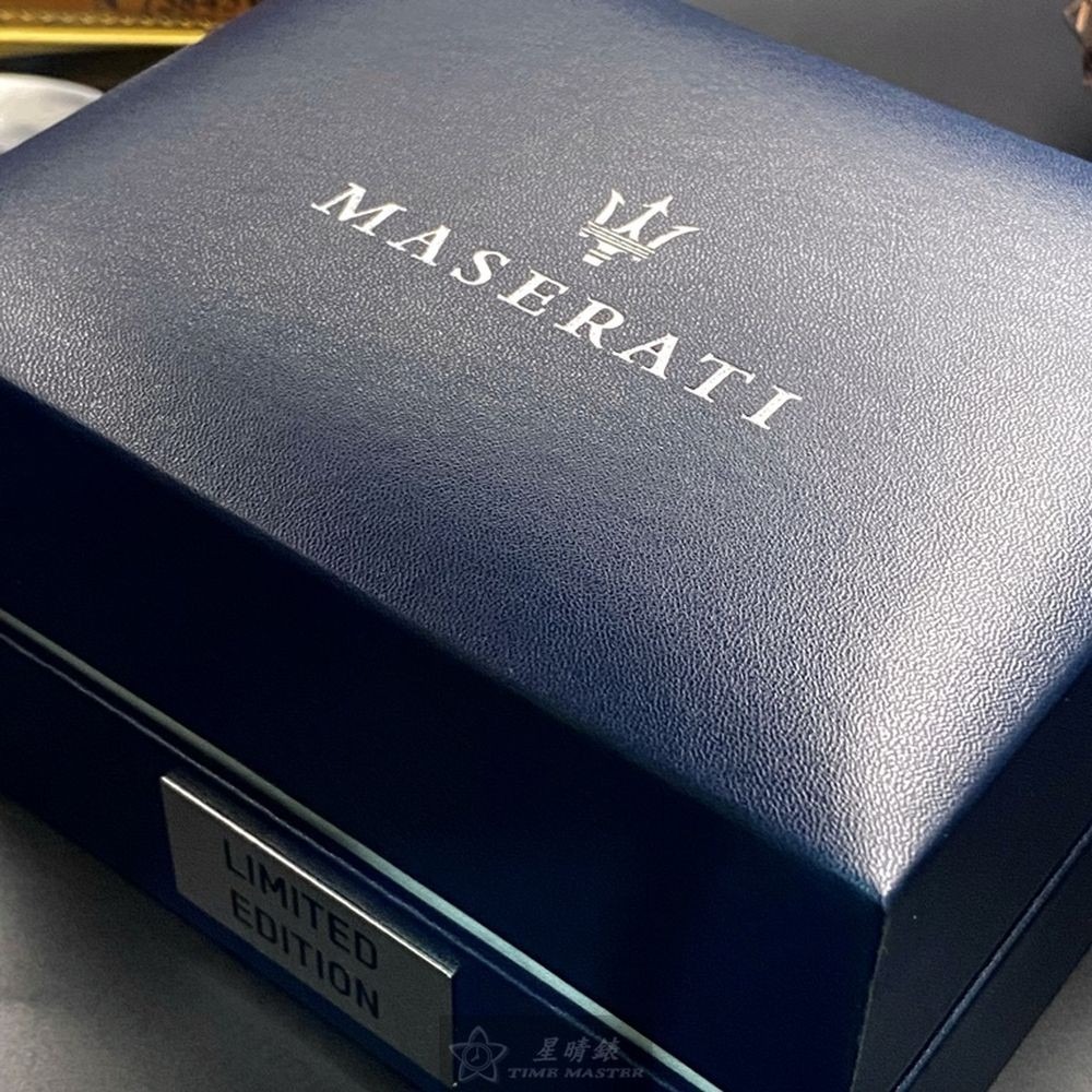 MASERATI:手錶,型號:R8821142001,男女通用錶42mm金色錶殼白色機械鏤空錶面真皮皮革錶帶款-細節圖3