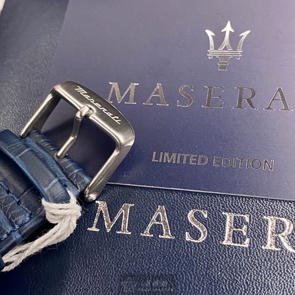 MASERATI:手錶,型號:R8821142001,男女通用錶42mm金色錶殼白色機械鏤空錶面真皮皮革錶帶款-細節圖6