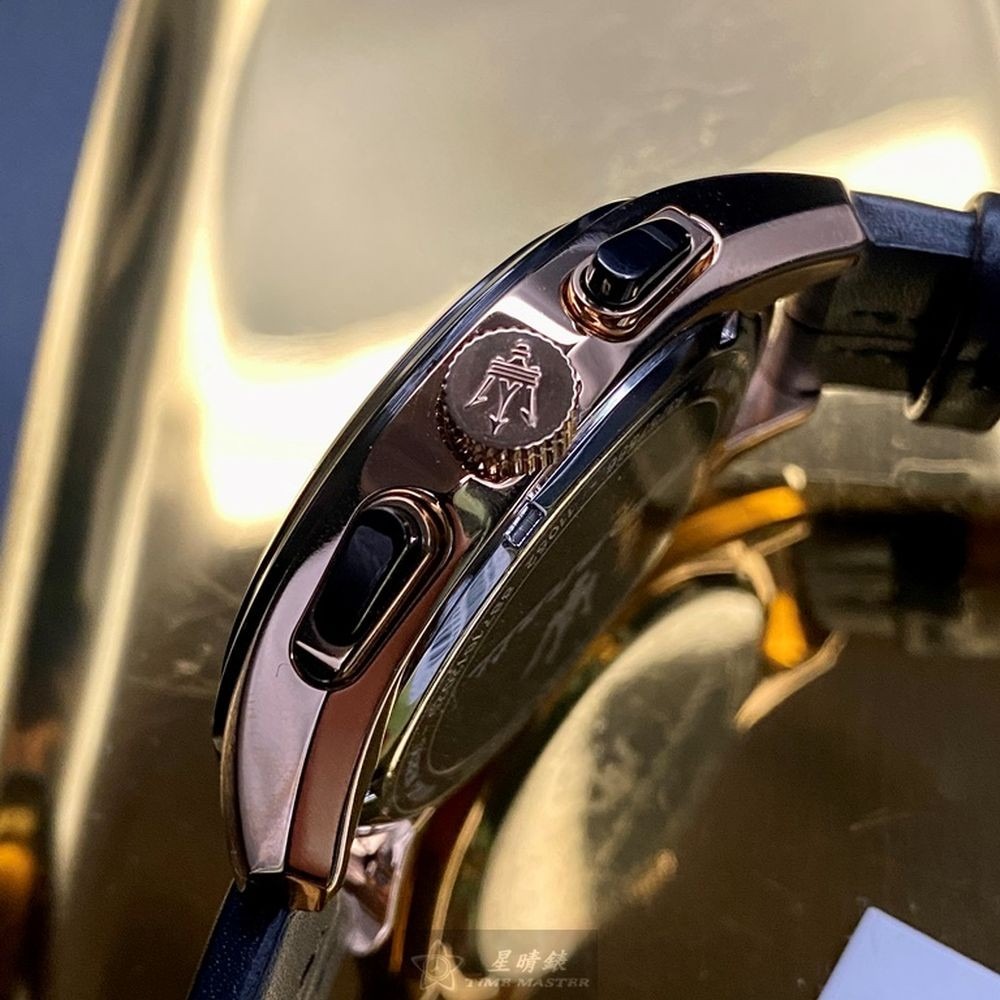 MASERATI:手錶,型號:R88716120252,男錶46mm黑錶殼黑色錶面真皮皮革錶帶款-細節圖6