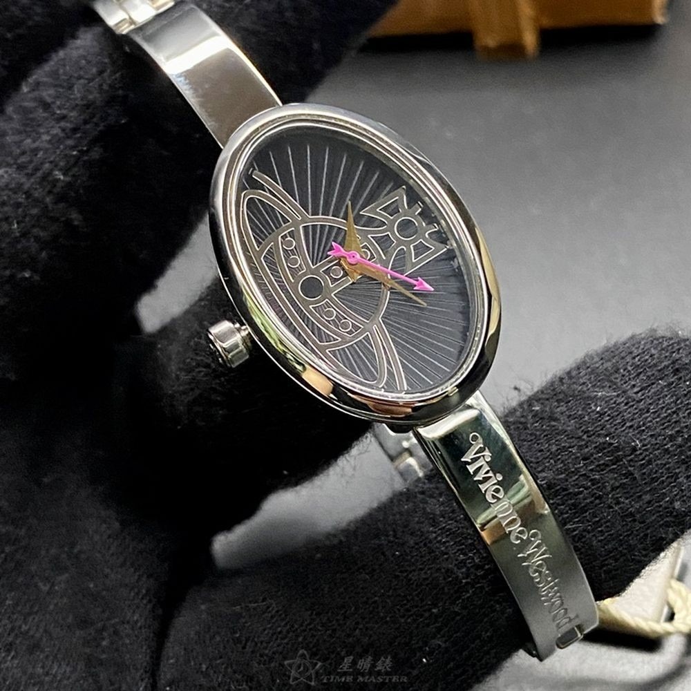 Vivienne Westwood:手錶,型號:VW00006,女錶22mm, 32mm銀錶殼黑色錶面精鋼錶帶款-細節圖3