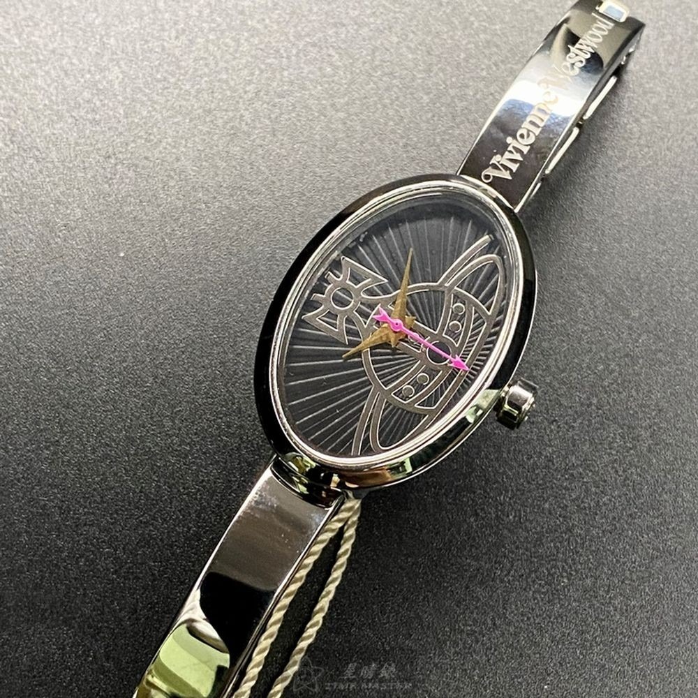 Vivienne Westwood:手錶,型號:VW00006,女錶22mm, 32mm銀錶殼黑色錶面精鋼錶帶款-細節圖5